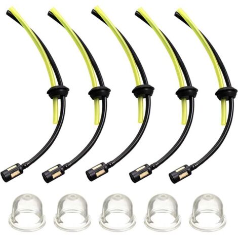5-teiliges Kraftstoffschlauch-Set mit Filter und Kraftstoffvorpumpen, 27,5 cm Länge, für Freischneider, Rasenmäher, Laubbläser, Kettensäge