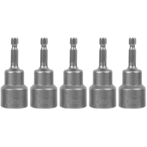 5-teiliges magnetisches Sechskant-Steckschlüssel-Set aus Stahl für Akkuschrauber, 19-mm-Bohradapter