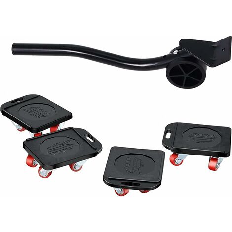 5-teiliges Möbel-Lift-Mover-Werkzeug-Set, Schieber, robuste Möbelbewegungsrolle, Dray Heavy Duty Mover, Lifter-Geräte-Bodenschutz, 360 Grad drehbare Pads, Schwarz,