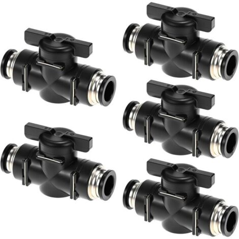 5-teiliges pneumatisches Absperrventil Ø12 mm für schnellen Schlauchanschluss