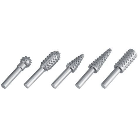5-teiliges Rotationsfeilset aus Hartmetall, Holzbearbeitungsfräser zum Schnitzen mit 6,3 mm Schaft