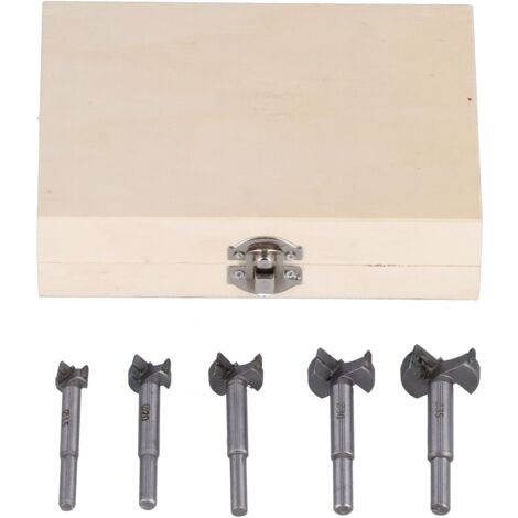 5-teiliges Scharnierfräser-Set für Holz, Türbohrer-Set mit Aufbewahrungskoffer
