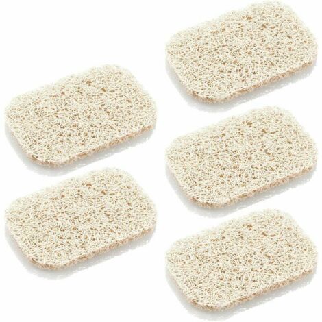 5-teiliges Seifenschalen-Set, Seifenhalter-Accessoire für Bad/Küche, Seifenschale 7,5 x 11,3 x 0,8 cm, leicht zu reinigen und umweltfreundlich (Beige, Ellipsen)