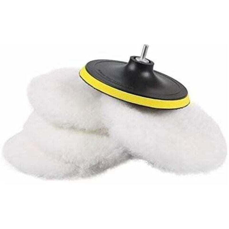 Image of 5-teiliges Set 180-mm-Polierschwammscheiben aus Wolle, XU, Polierpads für Poliermaschinen - KZQ