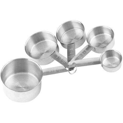 5-teiliges Set Messbecher aus Edelstahl / Küchenbecher