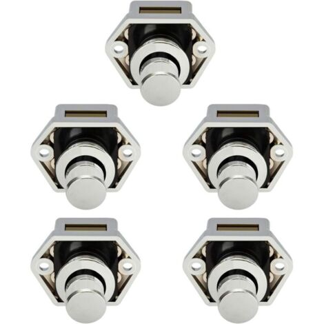 5-teiliges Set Mini-Druckknöpfe für Schubladen, Schranktüren, Wohnwagen, Wohnmobile, Boote, Chromknöpfe