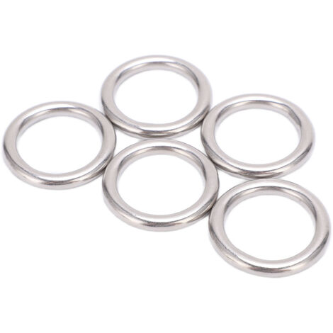 5-teiliges Set runder Metallringe aus Edelstahl 304, nahtlose, wasserdichte Dichtungen für Tauchen und Bootfahren, Durchmesser 5 x 25 mm