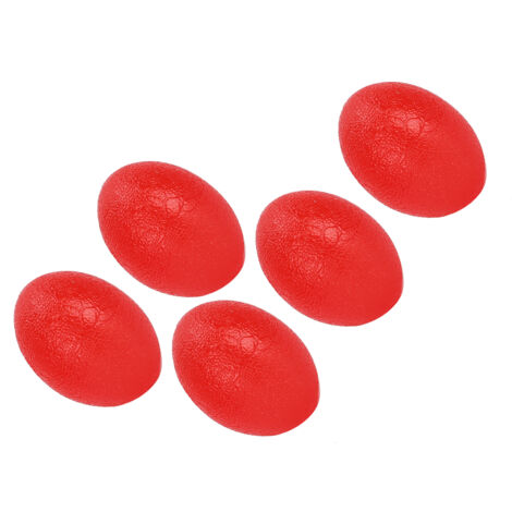 5-teiliges Silikon-Stressball-Set – Handgelenksübungen und Muskelstärkung – Rote, ovale Form
