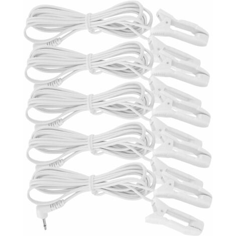 5-teiliges TENS-Anschlusskabel mit 2,5-mm-Ohrclip-Elektroden für digitale Massage