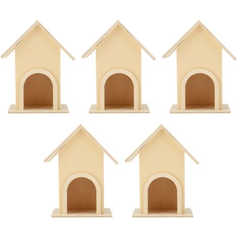 5-teiliges Vogelhaus-Set, Vogelhaus aus Holz, einzigartiges DIY-Vogelfutterhaus, Vogelkäfig-Bastelset, attraktive Vogeldekoration für Garten und Terrasse