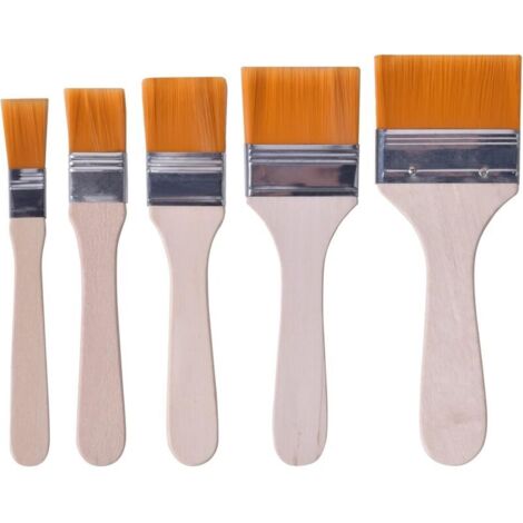 5-teiliges Wandfarbenpinsel-Set, DIY-Pinsel, Flachpinsel mit Holzgriffen zum Streichen, Lackieren und Kleben (13 mm, 22 mm, 30 mm, 40 mm, 56 mm)