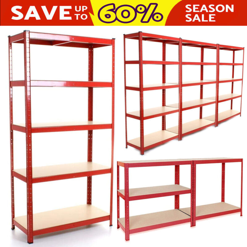 Briefness - 5 Tier Boltless Garage Shelving ,180x 90x 40cm, Metal Shelving Unit Heavy Duty Storage Racking, Steel Boltless Shelves Unit for Kitchen,