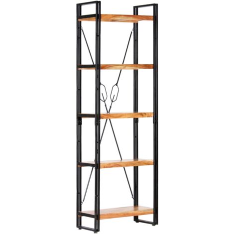 5-Tier Bookcase 60x30x180 cm Solid Acacia Wood vidaXL