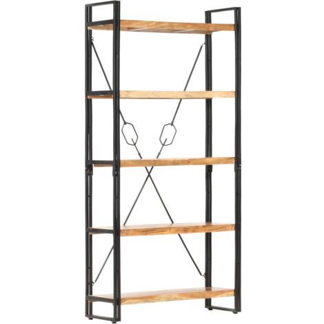 5-Tier Bookcase 90x30x180 cm Solid Acacia Wood vidaXL