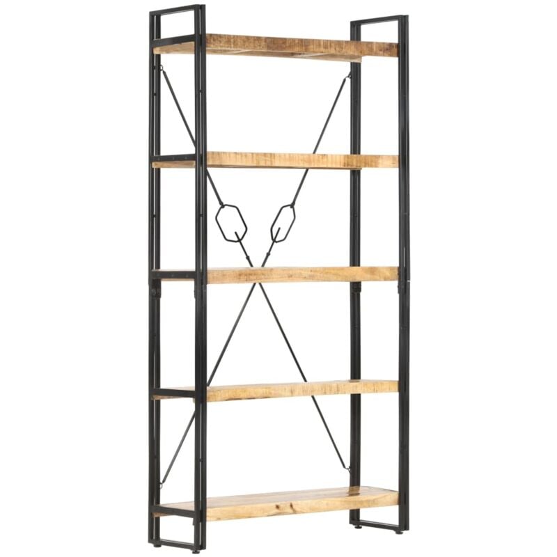 5-Tier Bookcase 90x30x180 cm Solid Mango Wood Vidaxl