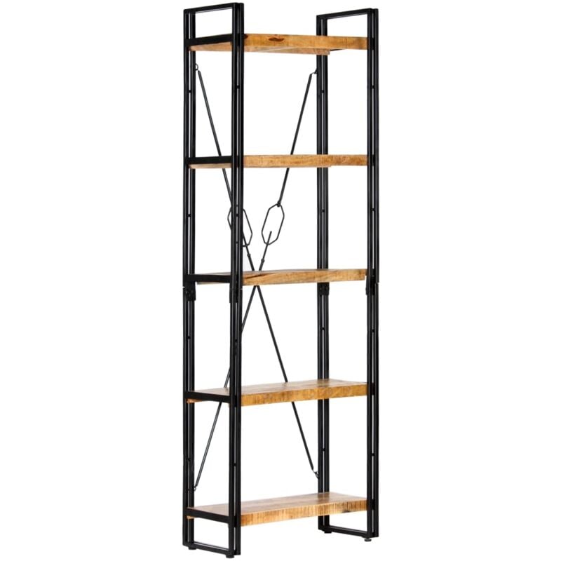 5-Tier Bookcase 60x30x180 cm Solid Mango Wood Vidaxl