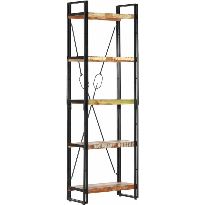 5-Tier Bookcase 60x30x180 cm Solid Reclaimed Wood Vidaxl