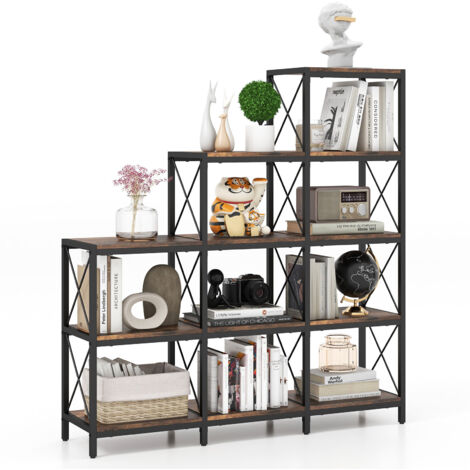 5-Tier Bookshelf 9 Cubes Bookcase Home Office Storage Organizer Display Shelf