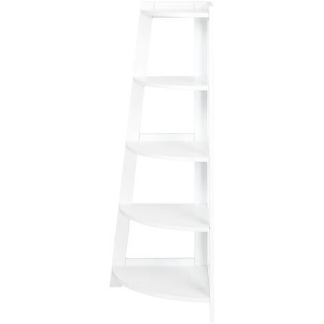 main image of "5 Tier Corner Shelf Stand Wood Display Storage Home Furniture White"