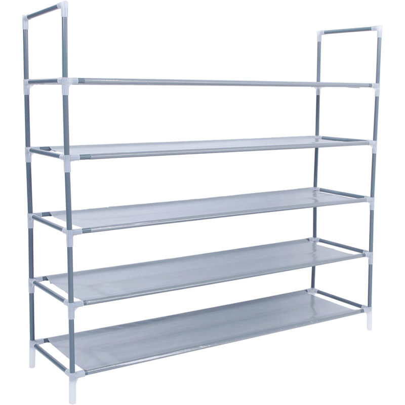 5 Tier For 30 Pairs Of Shoes Rack Standing Storage Organizer 100 X 29 X 92cm Grey 13028104