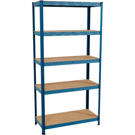 5 Tier Garage Shelving Unit Large Heavy Duty Storage Racking Shelf Boltless Rack, Blue