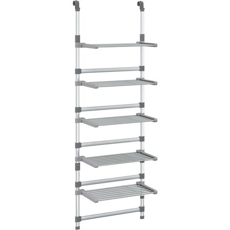 5-Tier Hanging Laundry Drying Rack Aluminium vidaXL