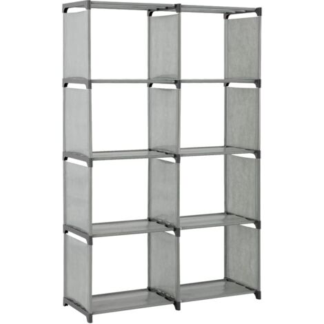 5 Tier Modern Book Shelves 125cnx80cmx30cm Storage Shelf Tubes Bookcase Display Shelving Units 8 Cube Storage Unit Canvas Wardrobes for Bedroom Living room Kitchen(Gray)