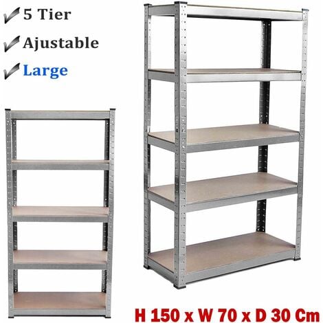 BRIEFNESS 5 Tier Racking Shelf Heavy Duty Garage Shelving Storage Shelving Unit 875KG Load