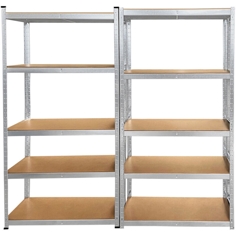 5 Tier SHelf Storage Shelves Heavy Duty Steel Garage Rack Adjustable Shelves 2 PACK