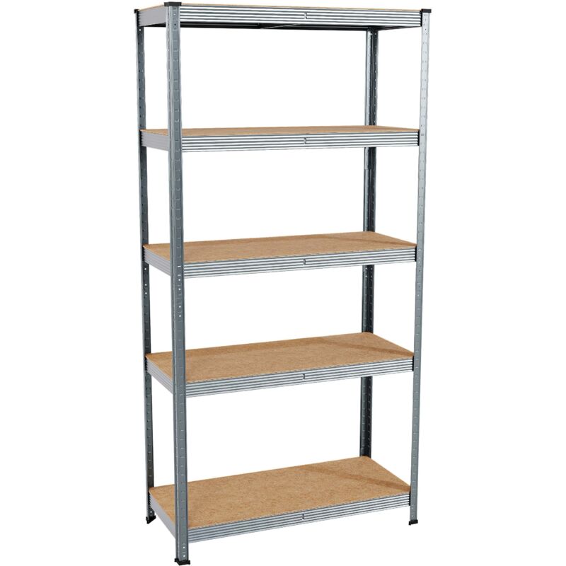 Home Discount - 5 Tier Garage Shelving Unit Large Heavy Duty Storage Racking Shelf Boltless Rack, Galvanised