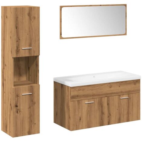 5-tlg. Badmöbel-Set Artisan-Eiche Holzwerkstoff vidaXL