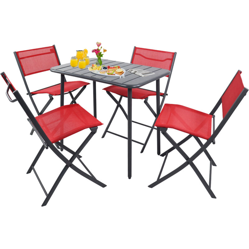 Vcm - 5 Tlg. Bistroset Balkonset Garten Sumila