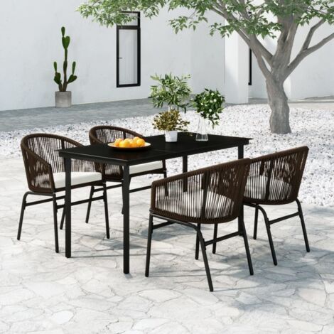 5-tlg. Garten-Essgruppe Braun vidaXL