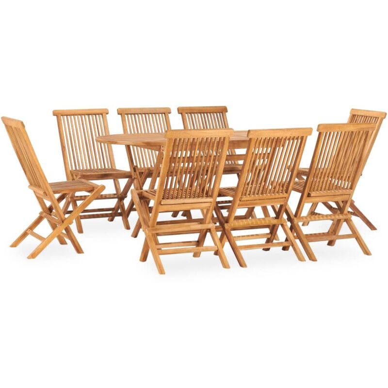 9-tlg. Garten-essgruppe Klappbar Massivholz Teak - Vidaxl