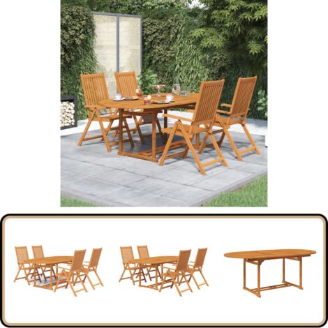 5-tlg. Garten-Essgruppe Massivholz Akazie - Gartenmöbel - Essgruppe - Gartentisch - Gartenstuhl - Akazienholz