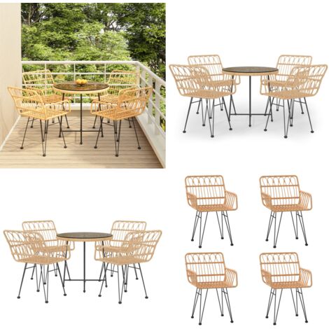 5-tlg. Garten-Essgruppe Poly Rattan - Gartensessel - Gartentisch - Gartenmöbelset - Outdoor Möbel - Rattan Gartenmöbel - Home & Living