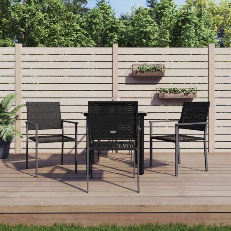 5-tlg. Garten-Essgruppe Poly Rattan und Stahl vidaXL