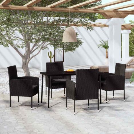 5-tlg. Garten-Essgruppe Schwarz
