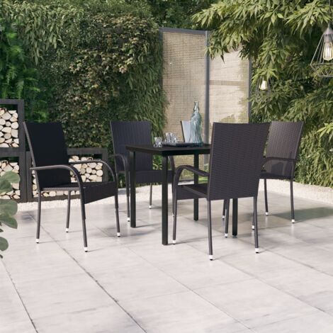5-tlg. Garten-Essgruppe Schwarz