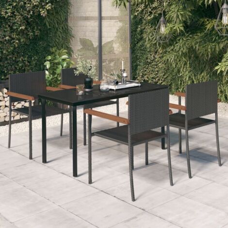 5-tlg. Garten-Essgruppe Schwarz