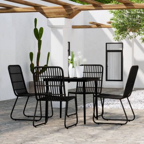 5-tlg. Garten-Essgruppe Schwarz