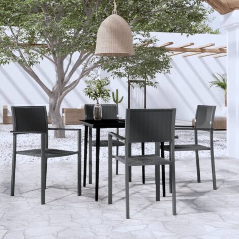5-tlg. Garten-Essgruppe Schwarz