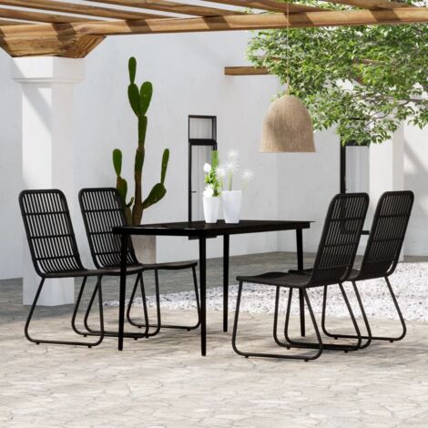 5-tlg. Garten-Essgruppe Schwarz vidaXL