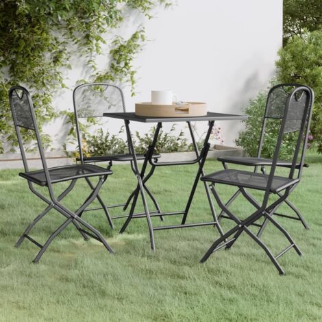 5-tlg. Garten-Essgruppe Streckmetall Anthrazit