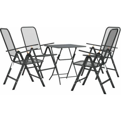 5-tlg. Garten-Essgruppe Streckmetall Anthrazit vidaXL