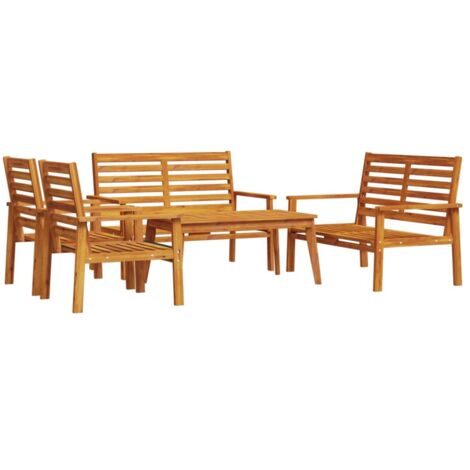 5-tlg. Garten-Lounge-Set Massivholz Akazie vidaXL