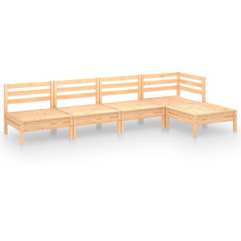 5-tlg. Garten-Lounge-Set Massivholz Kiefer vidaXL
