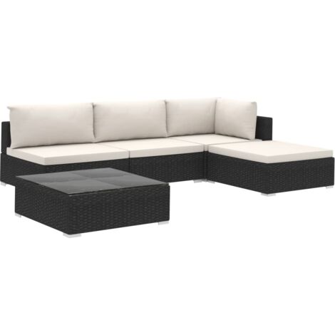 Gartenmöbel 5-tlg. Lounge Möbel Sitzgarnitur Gartengarnitur Sitzgruppe Sofa Gartenset Gartensofa mit Auflagen Poly Rattan mehrere Auswahl