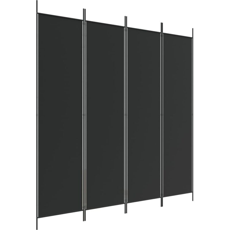 4-tlg. Paravent Schwarz 200x200 Cm Stoff Vidaxl Schwarz