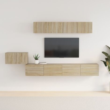 5-tlg. TV-Schrank-Set Sonoma-Eiche Holzwerkstoff vidaXL